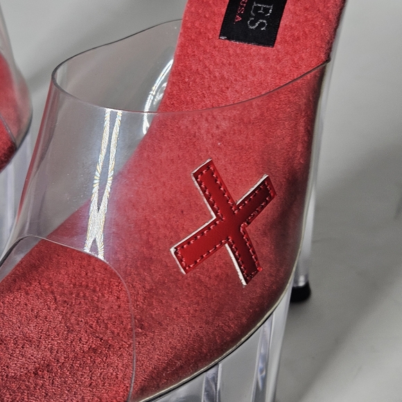 Karo's Shoes 6.5" heel, Clear Platform  mules. Size 6. "+" - Picture 2 of 8